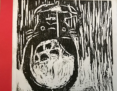 Totoro Woodblock Print