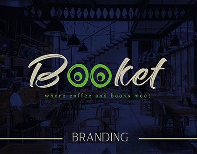 Branding of "Booket" cafe library