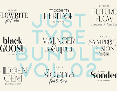 Project thumbnail - Just Type Bundle Vol.2 - 9 typefaces