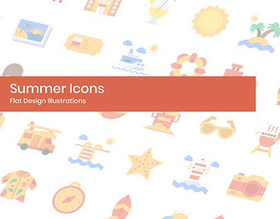 Flat design icons illustrations