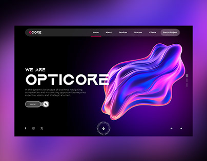 Opticore Web Ui Landing Page Design