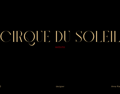 Cirque du Soleil Website. UI/UX design