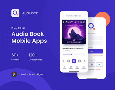 Prosjektminiatyr – Audio Book Mobile Apps | Free UI Kit