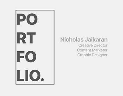 Portfolio-Nicholas Jaikaran(Creative Director)