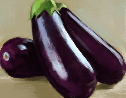 Brinjal oil paint in photoshop