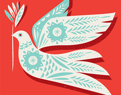 Dove. Christmas Card Design.