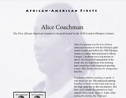 Alice Coachman Commemorative Stamp and Bio