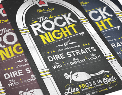 FREE: Rock Night Flyer Template for Photoshop