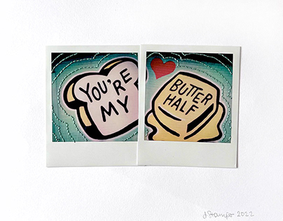 Polaroid Embroidery - You're My Butter Half