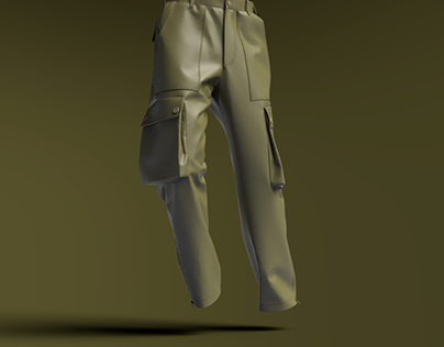 3D Garment Army cargo pants Created with CLO