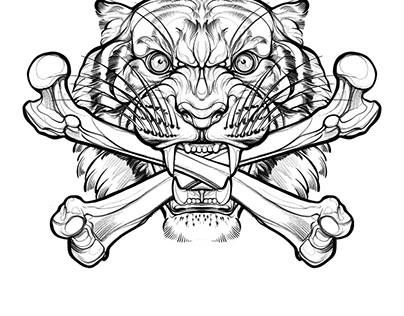 Tiger Sumatrans tattoo design (sold)