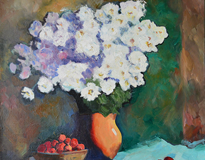 "Summer bouquet", Oil on canvas, 60x60 cm, 2020