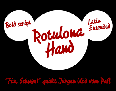 Rotulona Hand -script font-