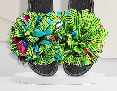 Pom Poms | Multi color pom pom slippers
