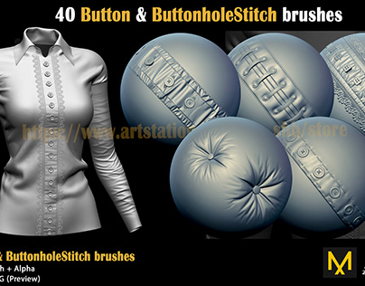 40 Button & Buttonhole Stitch brushes