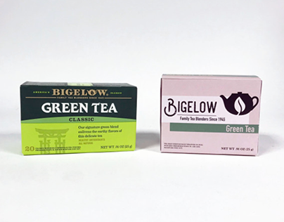 Packaging redesign for Bigelow Green Tea