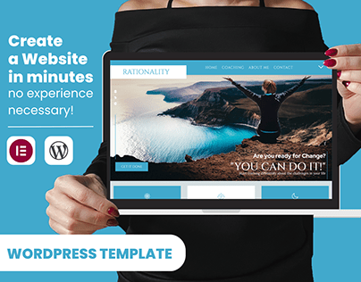 Website Design Wordpress template Blue Business website