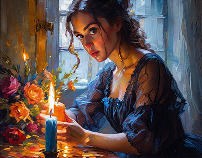 Girl and candle