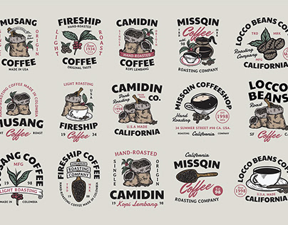 15 Coffee Vintage Badges