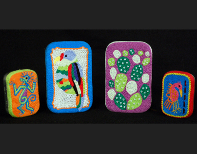 Mexico: Collection of Huichol Tins