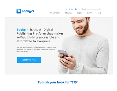 Bookgini Digital Publishing App Website Design