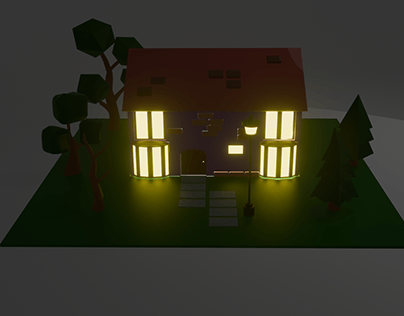 low poly house