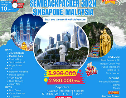 PAKET SEMI BACKPACKER SINGAPORE - MALAYSIA