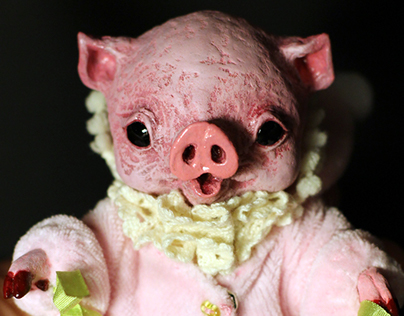 OOAK Poseable Dolls: Piglet