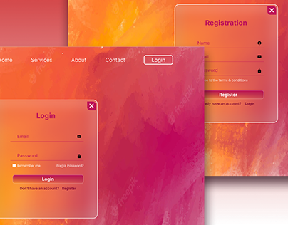 Login and Registration Web Design