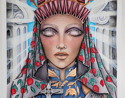 The High Priestess-Watercolour