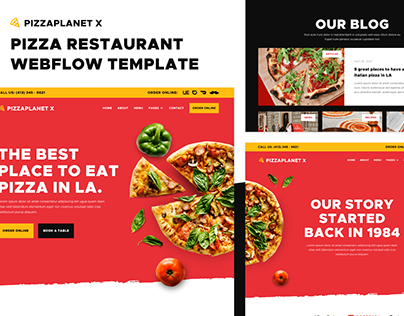Pizzaplanet X - Pizza Restaurant Webflow Template
