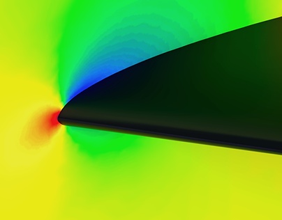 Cross section of pressure around a wing