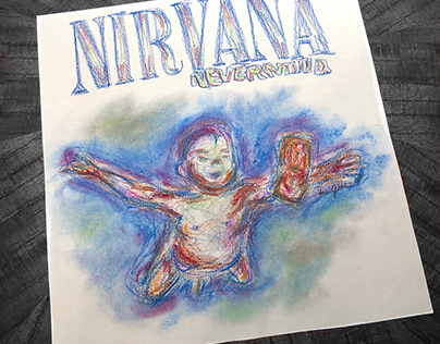 Pastels and Colored Pencils Study - Nirvana NEVERMIND