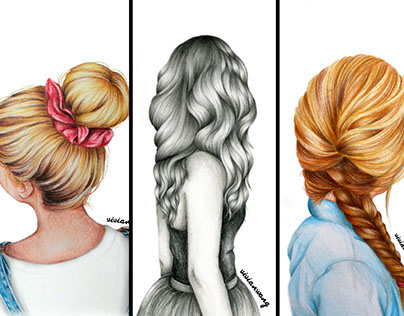 Hair Drawings by Vivian Wong