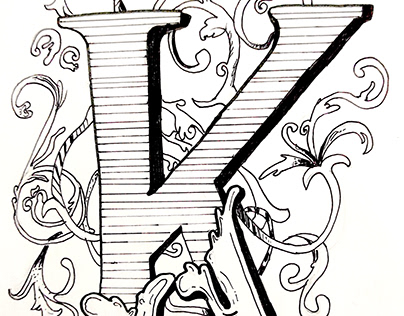 Letra "K" al estilo Art Nouveau