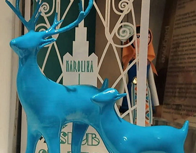 Acetone vapor bathed 3D printed deer
