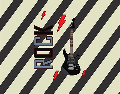 electric guitar with rock world