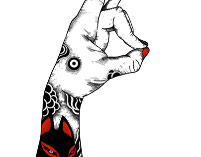 tattoo,fox,illust
