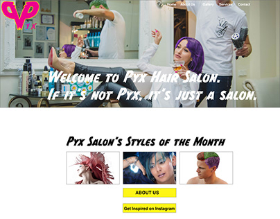 Pyx Hair Website Mockup (Mobile)