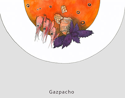 Gazpacho illustration for restaurant