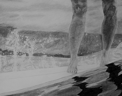 Surfer Graphite Drawing