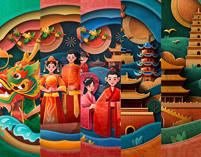 illustration of traditional Chinese culture