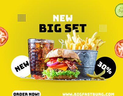 Fast food cafe ad banner