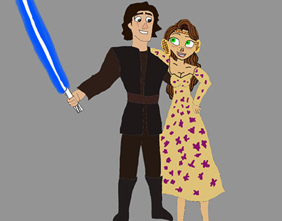 Rapunzel and Eugene as Anakin and Padme