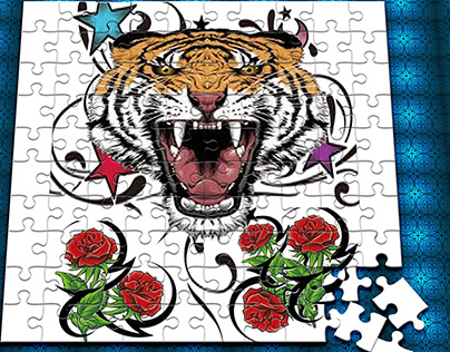 Tiger tattoo puzzle-Photoshop