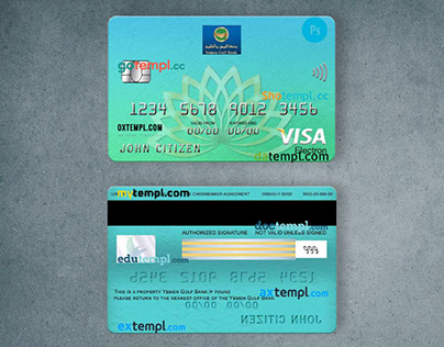 Yemen Gulf Bank mastercard template