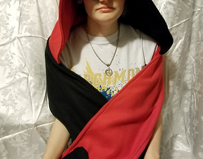 harley quinn inspired hooded scarf