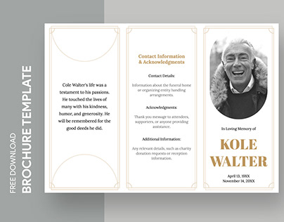 Free Editable Online Funeral Brochure Template