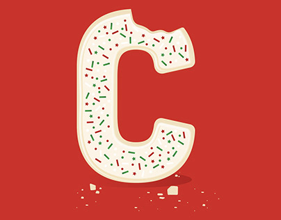 Illustrated Letterform: C is for Christmas Cookie