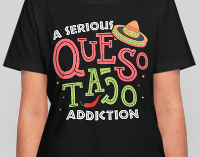 Punny Taco Addiction T-shirt Design